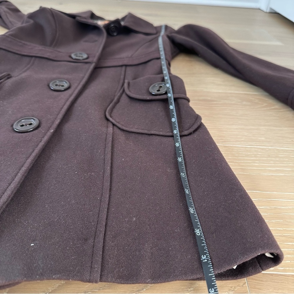Tulle Anthropologie Vintage Peacoat Brown Coat Retro Patterned Winter Outerwear - Picture 15 of 16